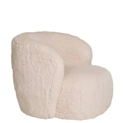Wohnen Sessel<Polstersessel in Offwhite Webplüsch - Eddy