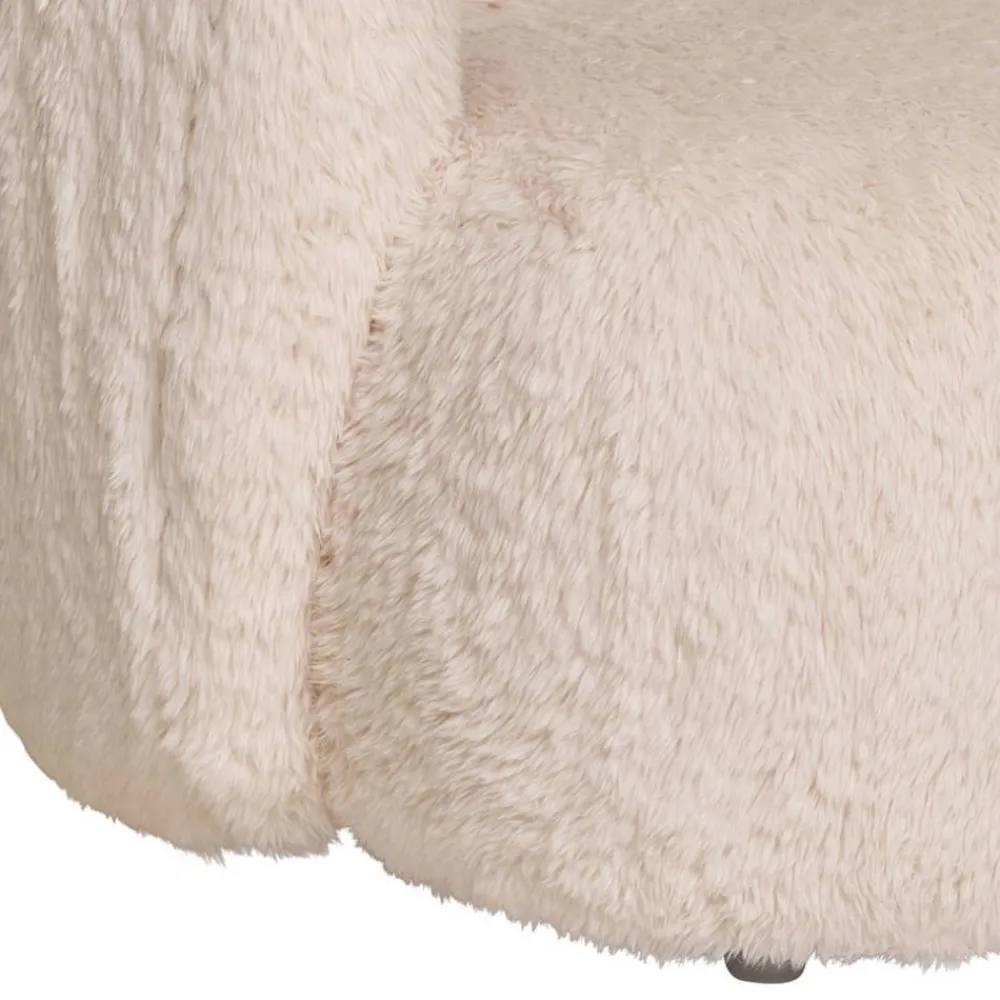 Wohnen Sessel<Polstersessel in Offwhite Webplüsch - Eddy