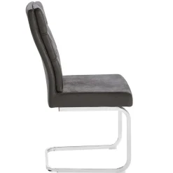 Wohnen Sessel|Stühle<Polsterstühle Freischwinger in Anthrazit - Ansar (2er Set)