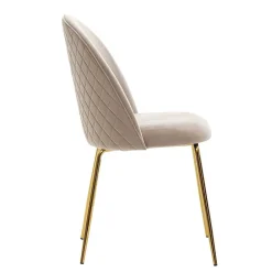 Wohnen Stühle<Polsterstühle in Beige & Gold - Labelsio (2er Set)