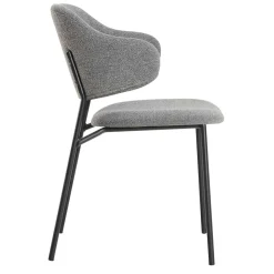 Wohnen Stühle<Polsterstühle in Dunkelgrau Boucle - Ciribati (2er Set)