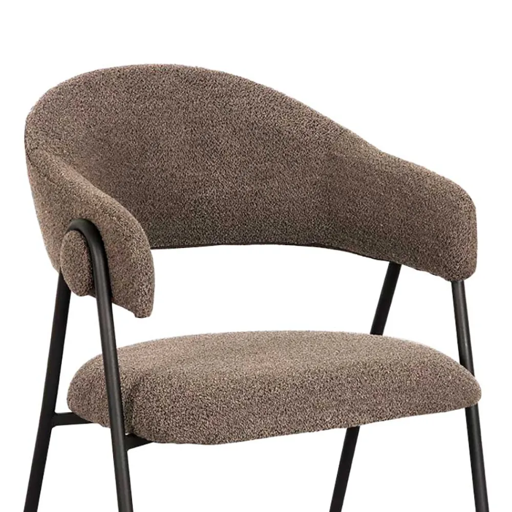Wohnen Stühle<Polsterstühle in Hellbraun Boucle - Jaggon (2er Set)