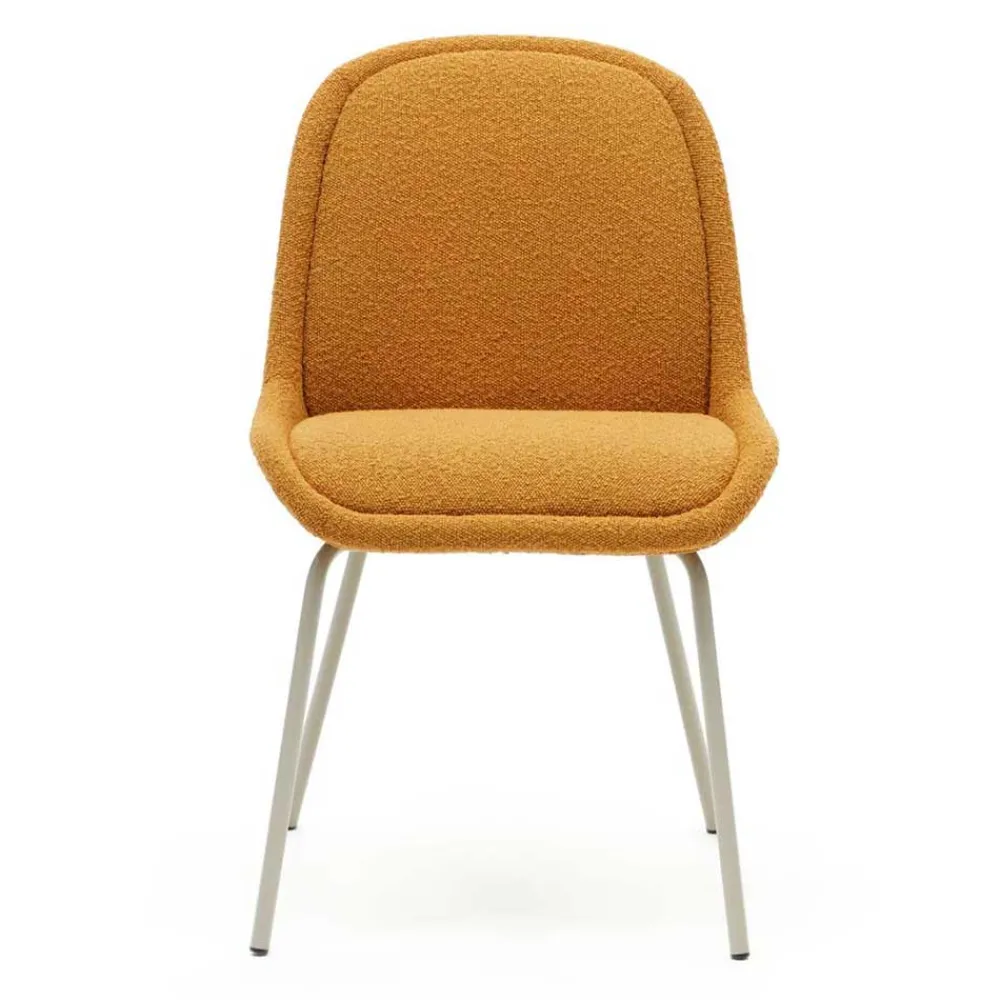 Wohnen Stühle<Polsterstühle in Senfgelb Boucle - Gatria (4er Set)