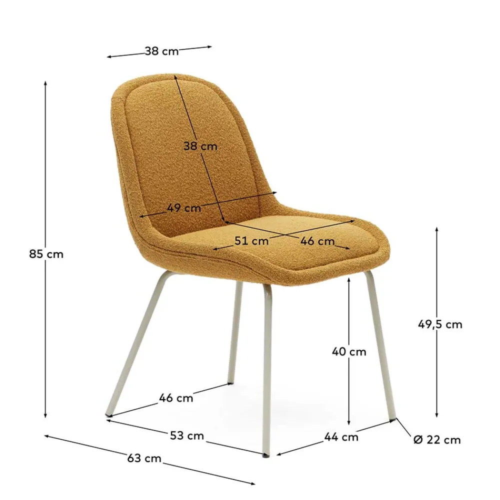 Wohnen Stühle<Polsterstühle in Senfgelb Boucle - Gatria (4er Set)