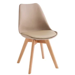 Wohnen Stühle<Polsterstühle in Taupe & Buche - Asiatia (4er Set)