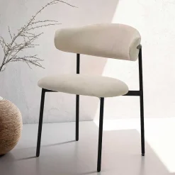 Wohnen Stühle<Polsterstühle in Taupe Strukturstoff - Filmau (2er Set)