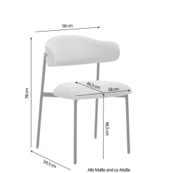 Wohnen Stühle<Polsterstühle in Taupe Strukturstoff - Filmau (2er Set)