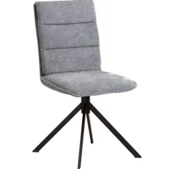 Wohnen Stühle<Polsterstuhl aus grauem Flockstoff - Anhora (2er Set)