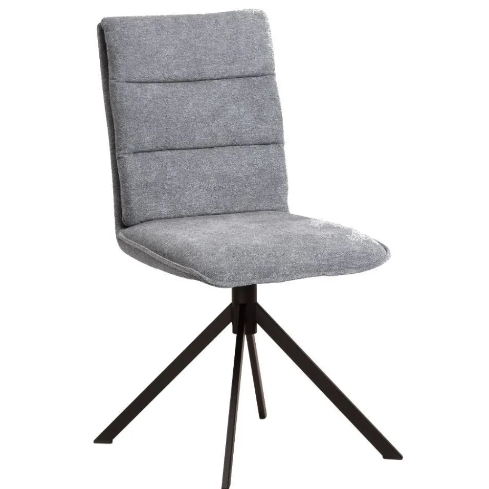Wohnen Stühle<Polsterstuhl aus grauem Flockstoff - Anhora (2er Set)