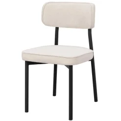 Wohnen Stühle<Polsterstuhl in Creme & Schwarz - Jeffa (2er Set)