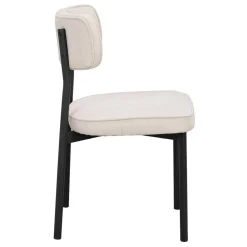 Wohnen Stühle<Polsterstuhl in Creme & Schwarz - Jeffa (2er Set)