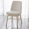 Wohnen Stühle<Polsterstuhl in Creme Strukturstoff - Peppino (2er Set)