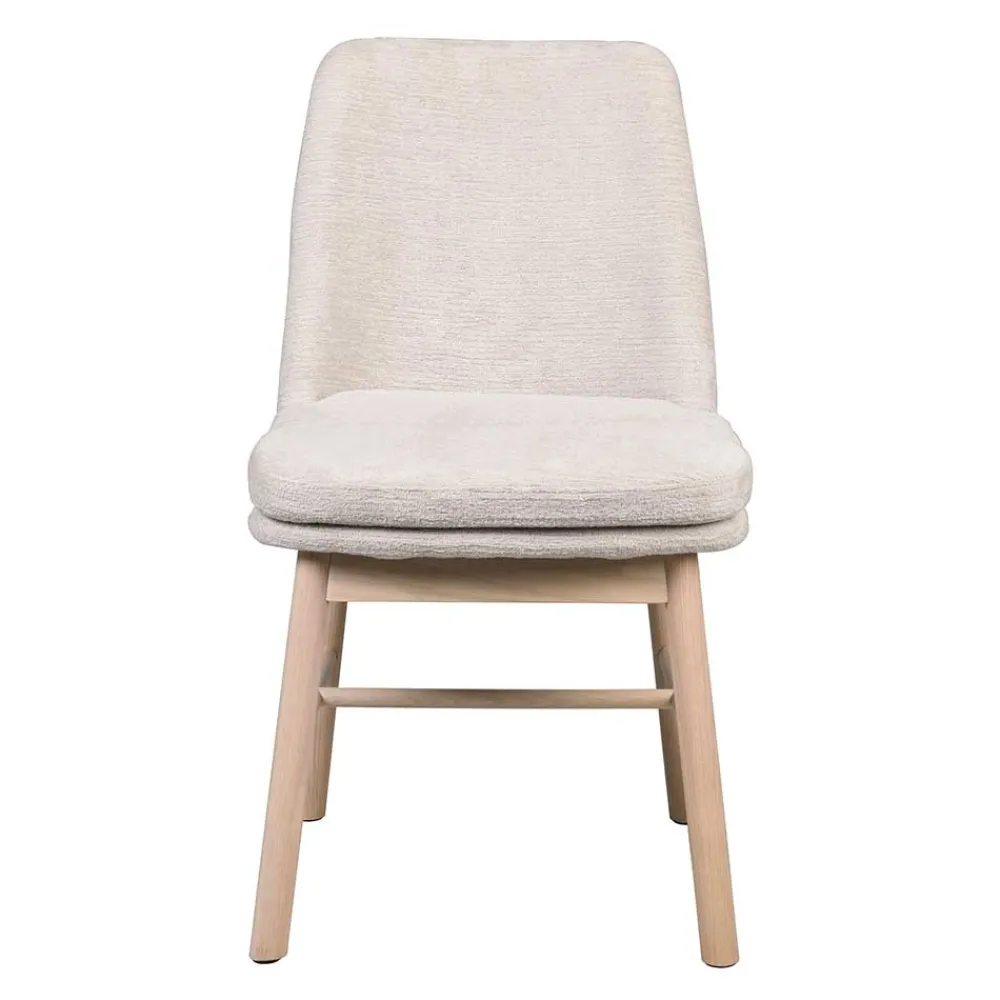 Wohnen Stühle<Polsterstuhl in Creme Strukturstoff - Peppino (2er Set)