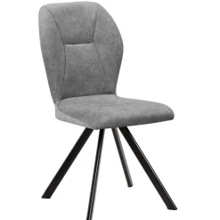 Wohnen Stühle<Polsterstuhl in Grau und Schwarz - Pogarana (2er Set)