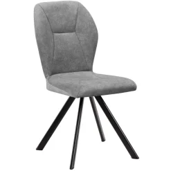 Wohnen Stühle<Polsterstuhl in Grau und Schwarz - Pogarana (2er Set)