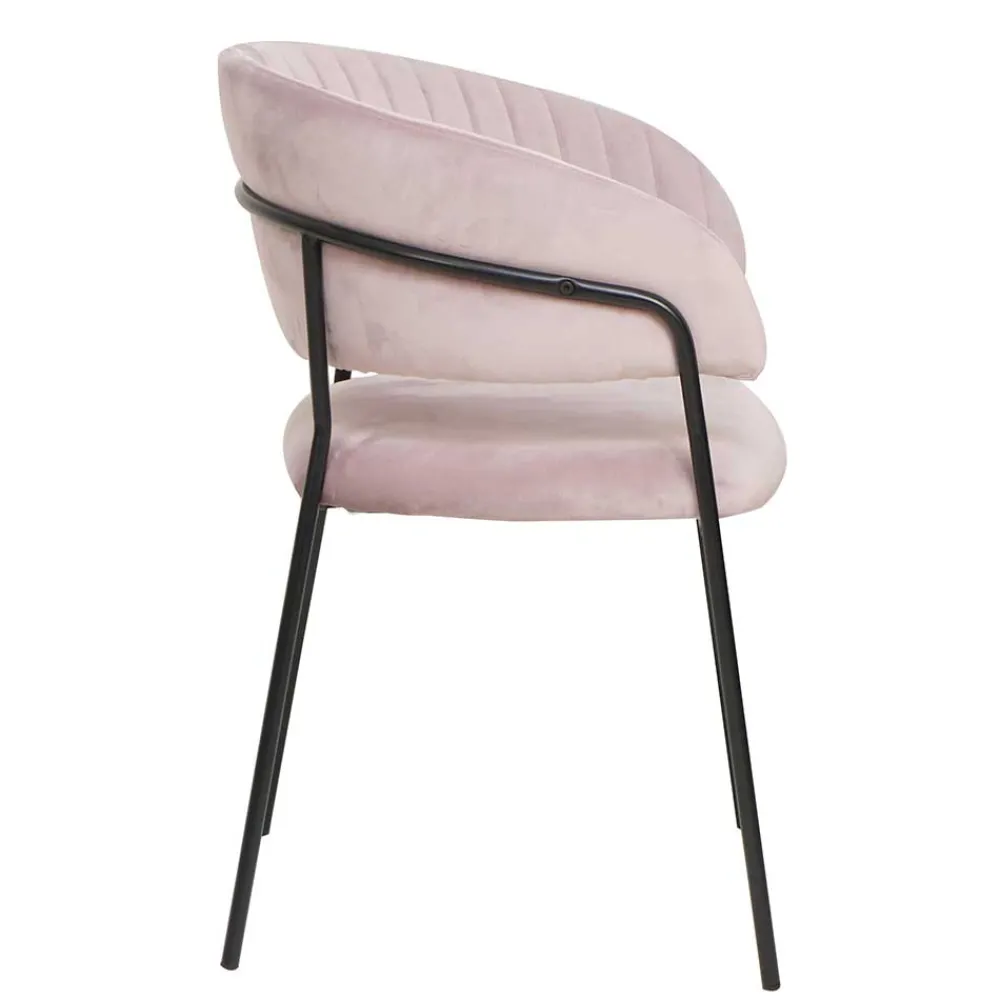 Wohnen Stühle<Polsterstuhl in Rosa & Schwarz - Cementa
