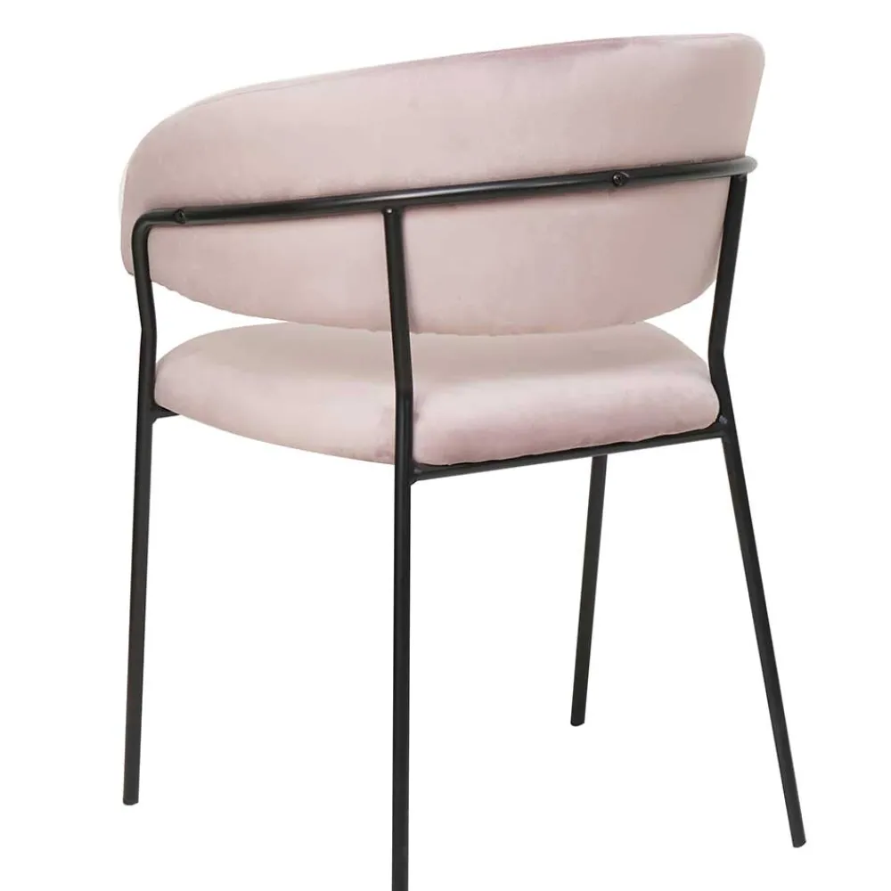 Wohnen Stühle<Polsterstuhl in Rosa & Schwarz - Cementa