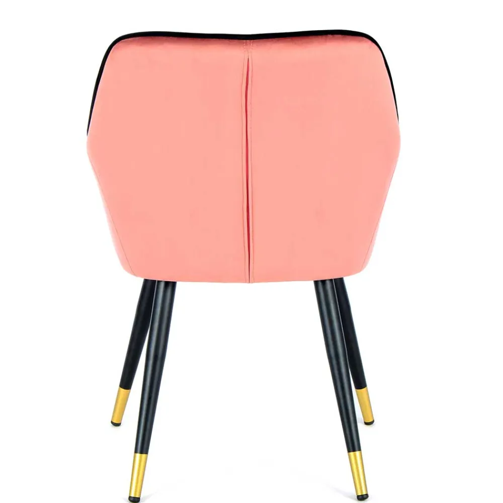 Wohnen Stühle<Polsterstuhl mit Armlehnen in Rosa Schwarz - Elliot