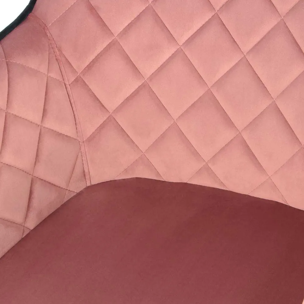 Wohnen Stühle<Polsterstuhl mit Armlehnen in Rosa Schwarz - Elliot