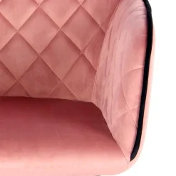 Wohnen Stühle<Polsterstuhl mit Armlehnen in Rosa Schwarz - Elliot