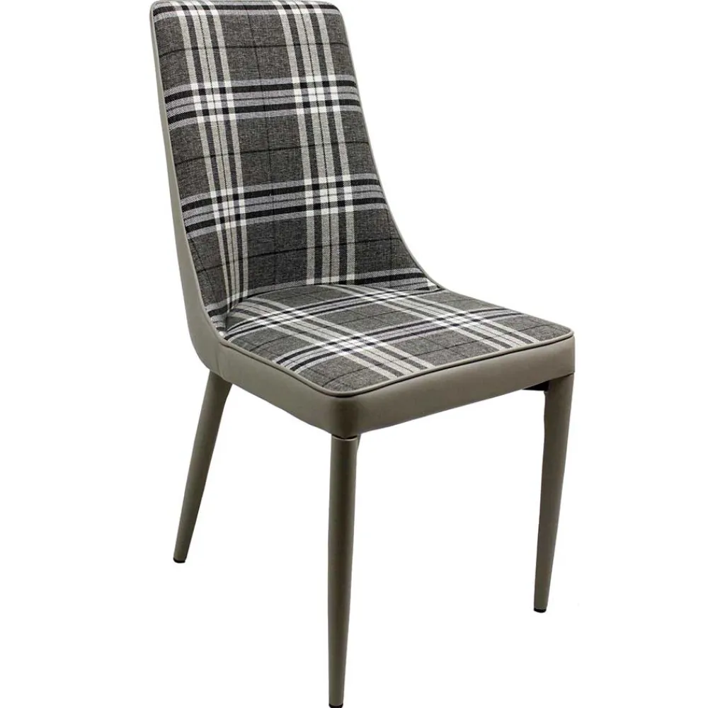 Wohnen Stühle<Polsterstuhl mit Karomuster - Kapitalia (2er Set)