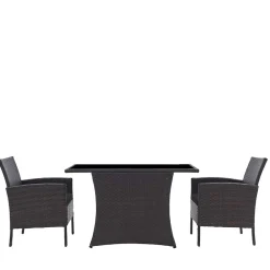 Wohnen Sitzgruppe<Polyrattan Tischgruppe für 2 Personen - Eneriffo (dreiteilig)
