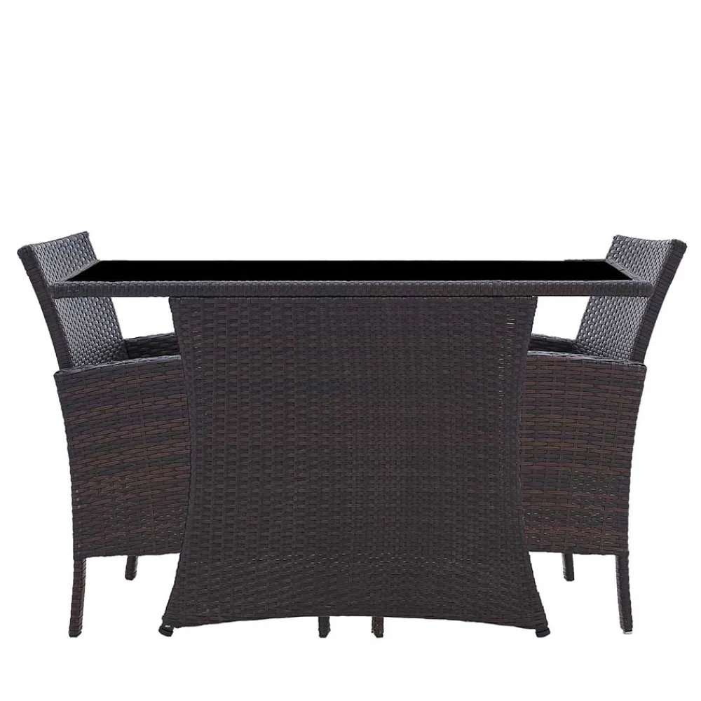 Wohnen Sitzgruppe<Polyrattan Tischgruppe für 2 Personen - Eneriffo (dreiteilig)