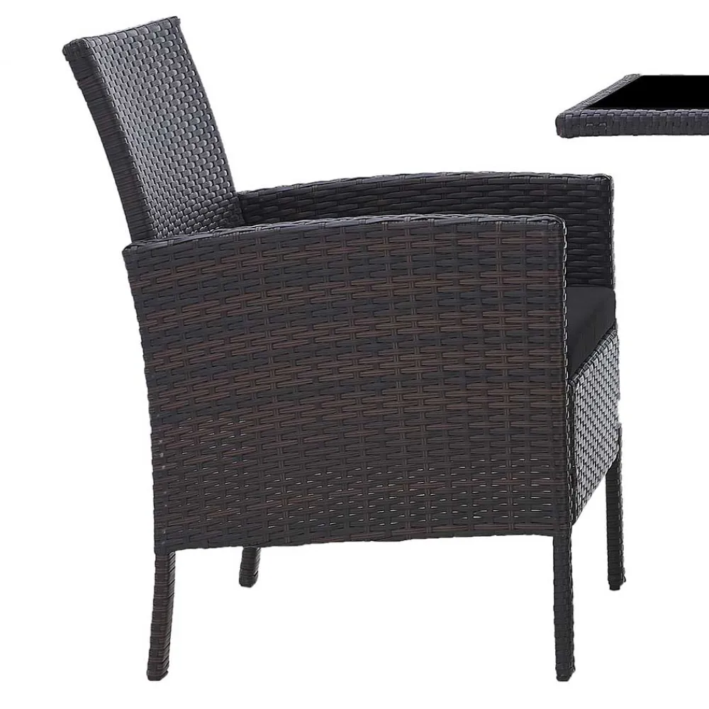 Wohnen Sitzgruppe<Polyrattan Tischgruppe für 2 Personen - Eneriffo (dreiteilig)