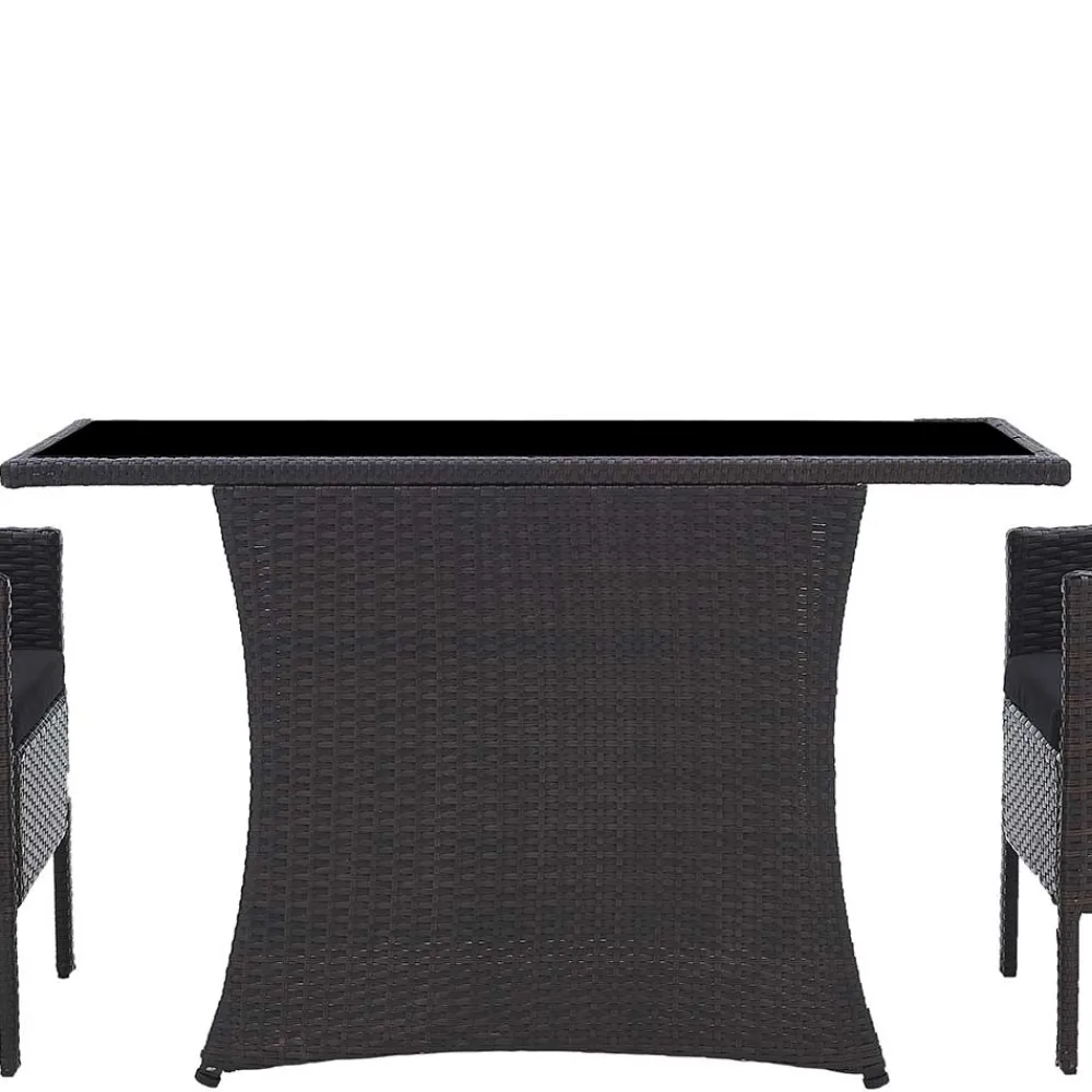 Wohnen Sitzgruppe<Polyrattan Tischgruppe für 2 Personen - Eneriffo (dreiteilig)