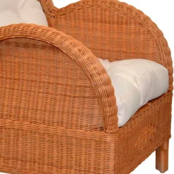 Wohnen Sessel<Rattansessel & Fußhocker Set - Nesaris (zweiteilig)