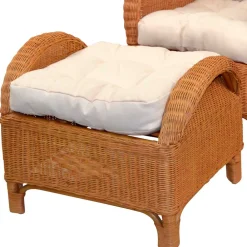Wohnen Sessel<Rattansessel & Fußhocker Set - Nesaris (zweiteilig)