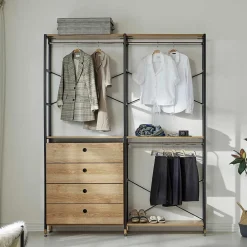 Wohnen Garderoben<Regal Garderobe mit 2 Stangen & 4 Schubladen - Amigo