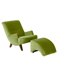 Wohnen Sessel<Relax Sessel in Oliv Grün mit Nussbaum - Sofia