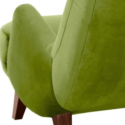 Wohnen Sessel<Relax Sessel in Oliv Grün mit Nussbaum - Sofia