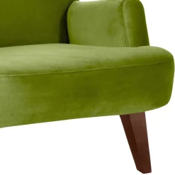 Wohnen Sessel<Relax Sessel in Oliv Grün mit Nussbaum - Sofia