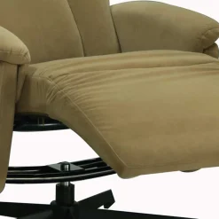 Wohnen Sessel<Relaxsessel in hellem Braun Samt - Babra