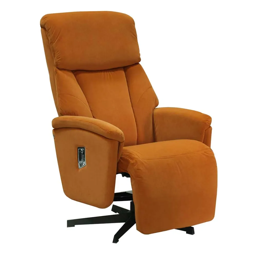 Wohnen Sessel<Relaxsessel in Orange Samt - Nelorena
