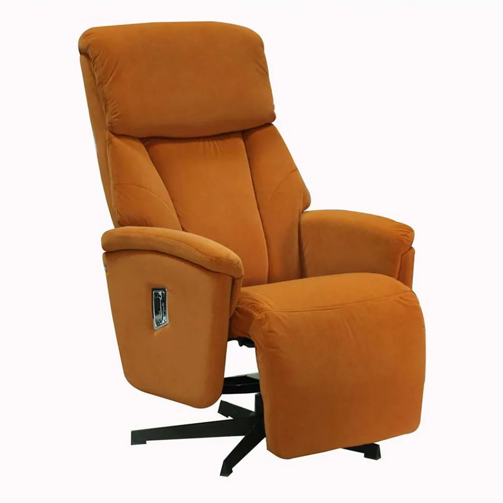 Wohnen Sessel<Relaxsessel in Orange Samt - Nelorena
