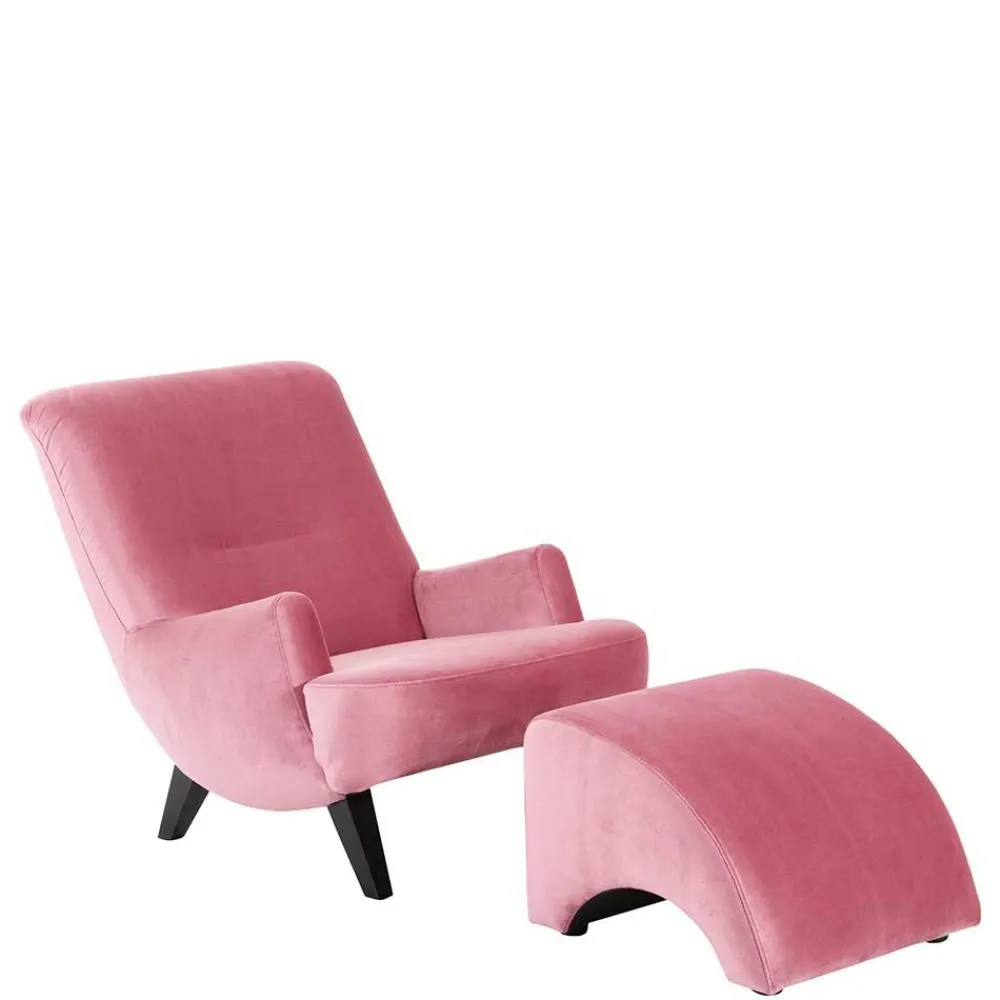 Wohnen Sessel<Relaxsessel in Rosa Samtvelours - Jily