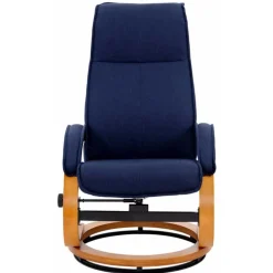 Wohnen Sessel<Relaxsessel mit Fußhocker in Dunkelblau - Thani (zweiteilig)