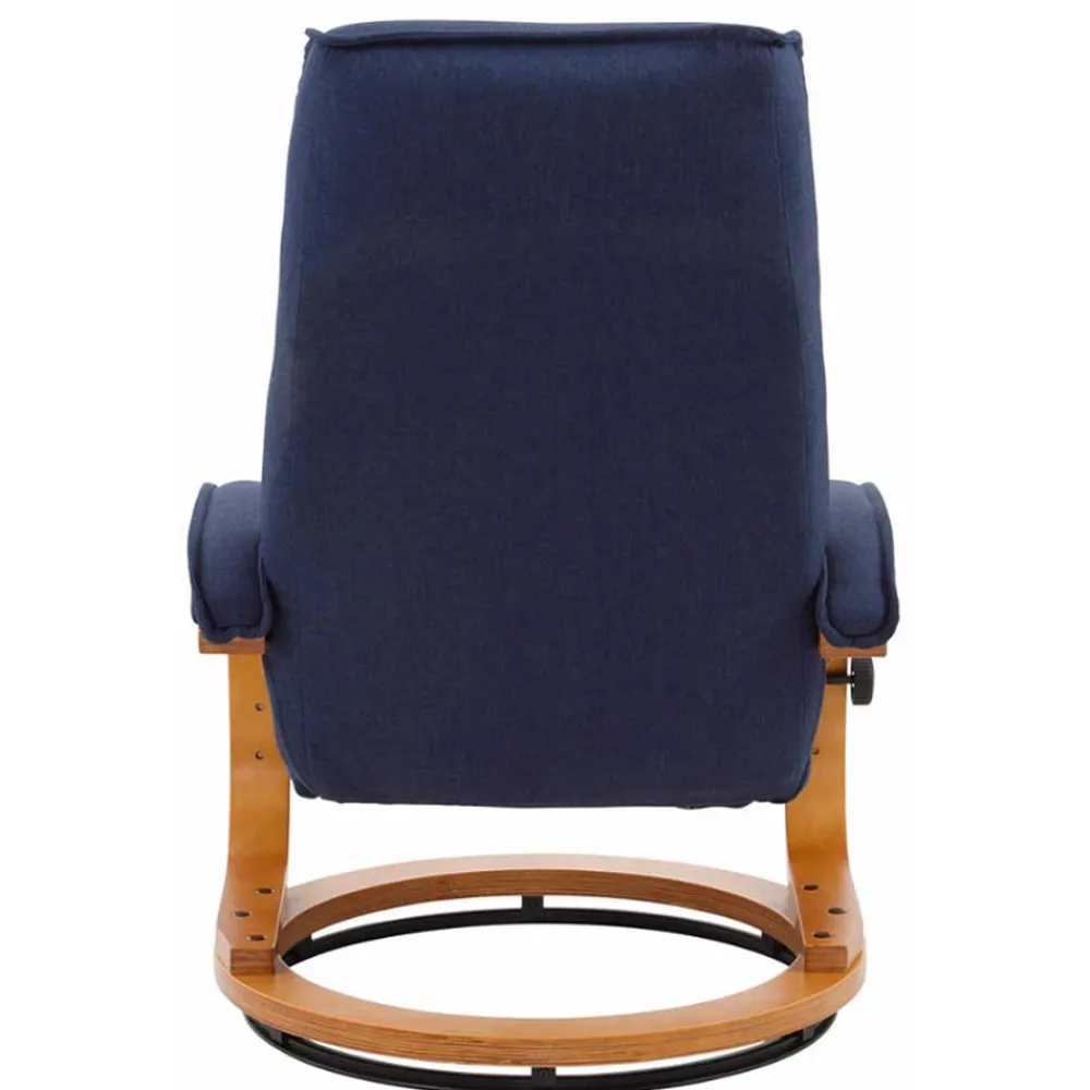 Wohnen Sessel<Relaxsessel mit Fußhocker in Dunkelblau - Thani (zweiteilig)