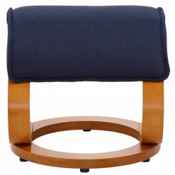 Wohnen Sessel<Relaxsessel mit Fußhocker in Dunkelblau - Thani (zweiteilig)