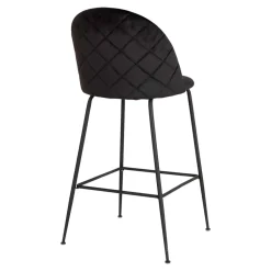 Wohnen Hocker<Retro Barstühle aus schwarzem Samt - Baltimoore (2er Set)