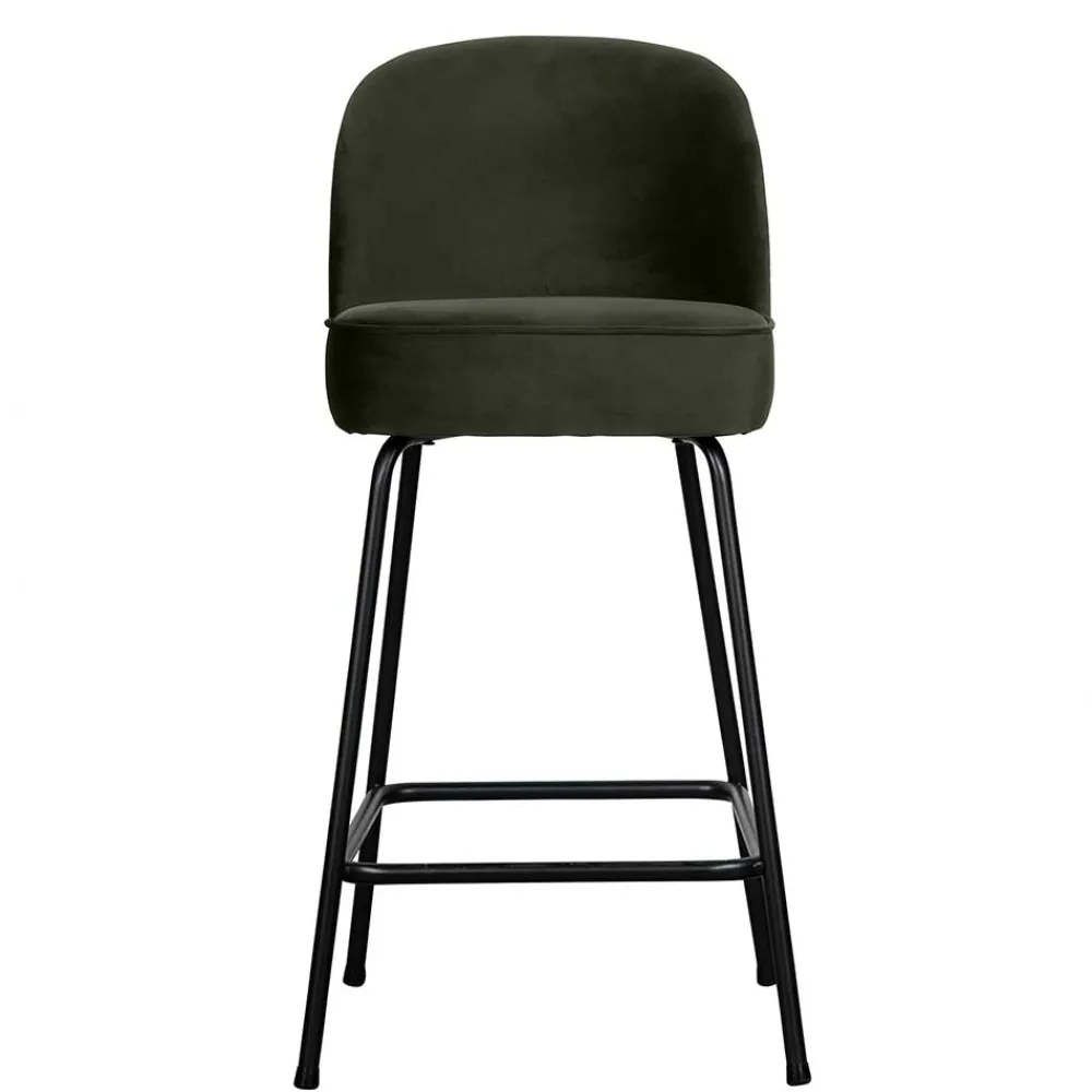 Wohnen Hocker<Retro Barstuhl in Dunkelgrün Samt - Arletta