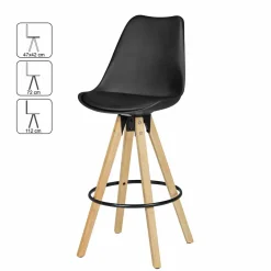 Wohnen Hocker<Retro Barstuhl Systrem mit Schalensitz (2er Set)