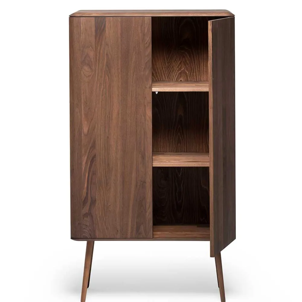 Wohnen Highboards<Retro Chic Highboard aus Nussbaum - Rivossa