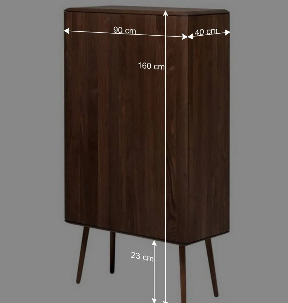 Wohnen Highboards<Retro Chic Highboard aus Nussbaum - Rivossa