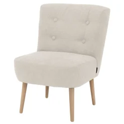 Wohnen Sessel<Retro Cocktailsessel in Beige und Buche - Cranzo