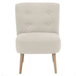 Wohnen Sessel<Retro Cocktailsessel in Beige und Buche - Cranzo