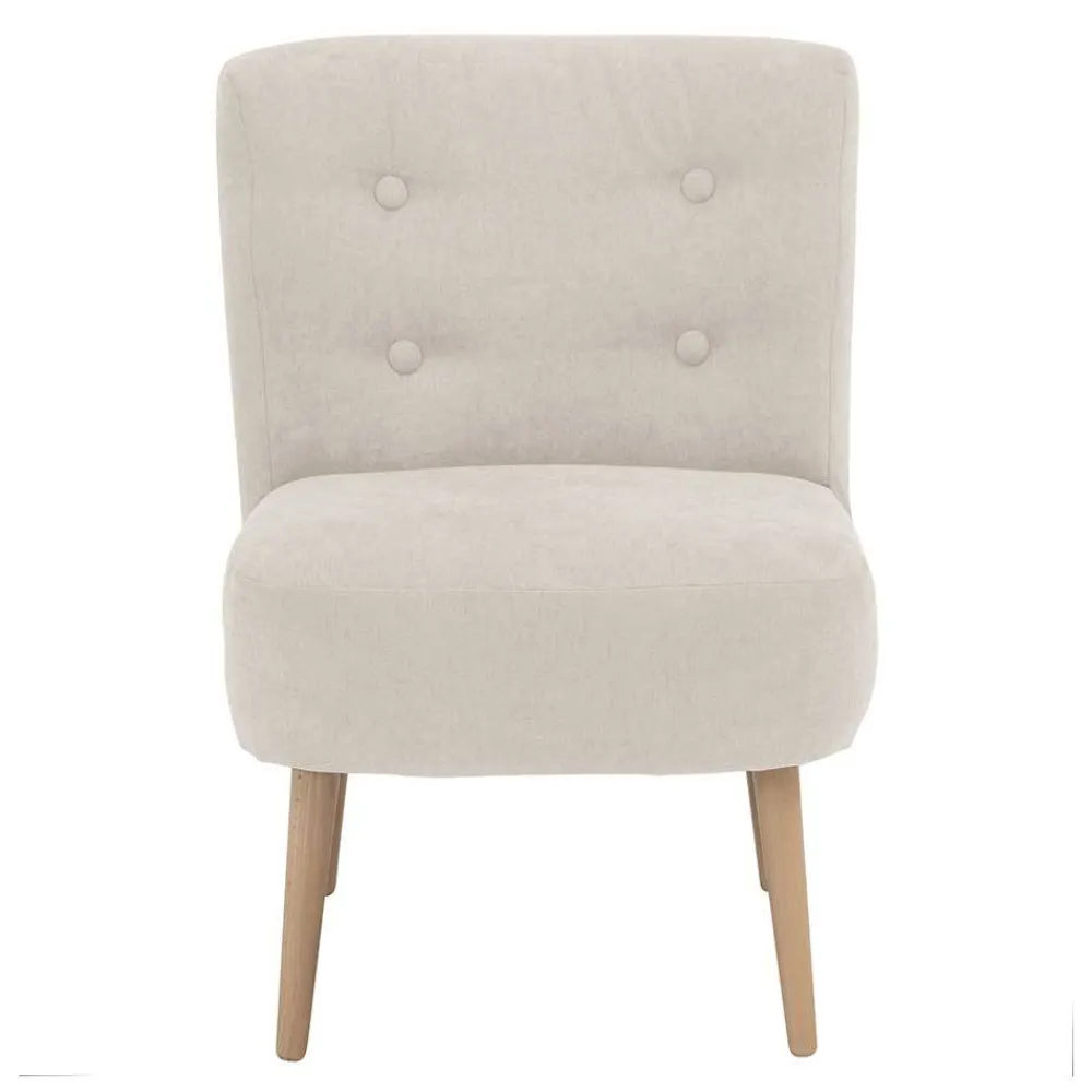 Wohnen Sessel<Retro Cocktailsessel in Beige und Buche - Cranzo